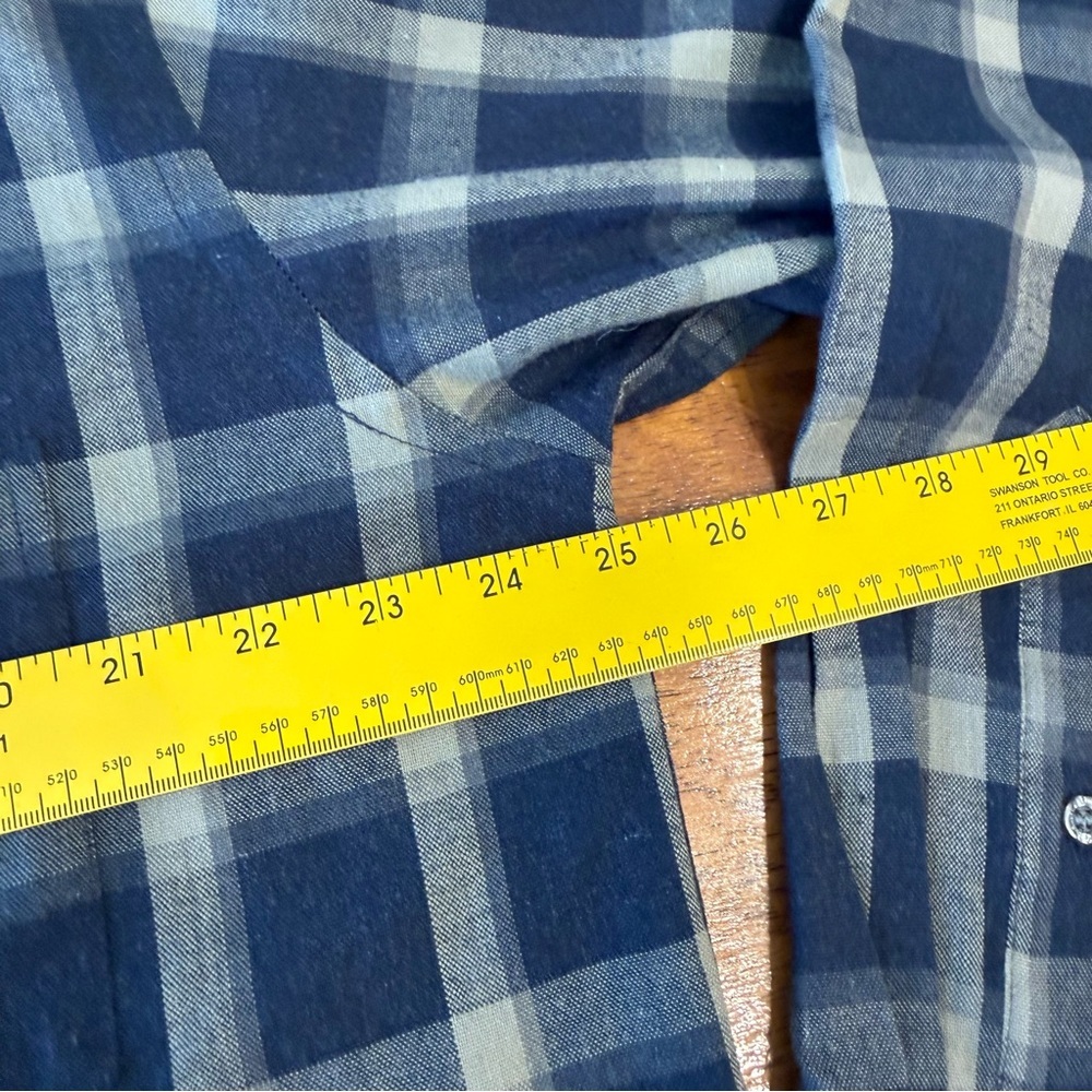 Ralph Lauren Men's Blue and Gray Plaid Shirt size 18 34-35 - Picture 6 of 10